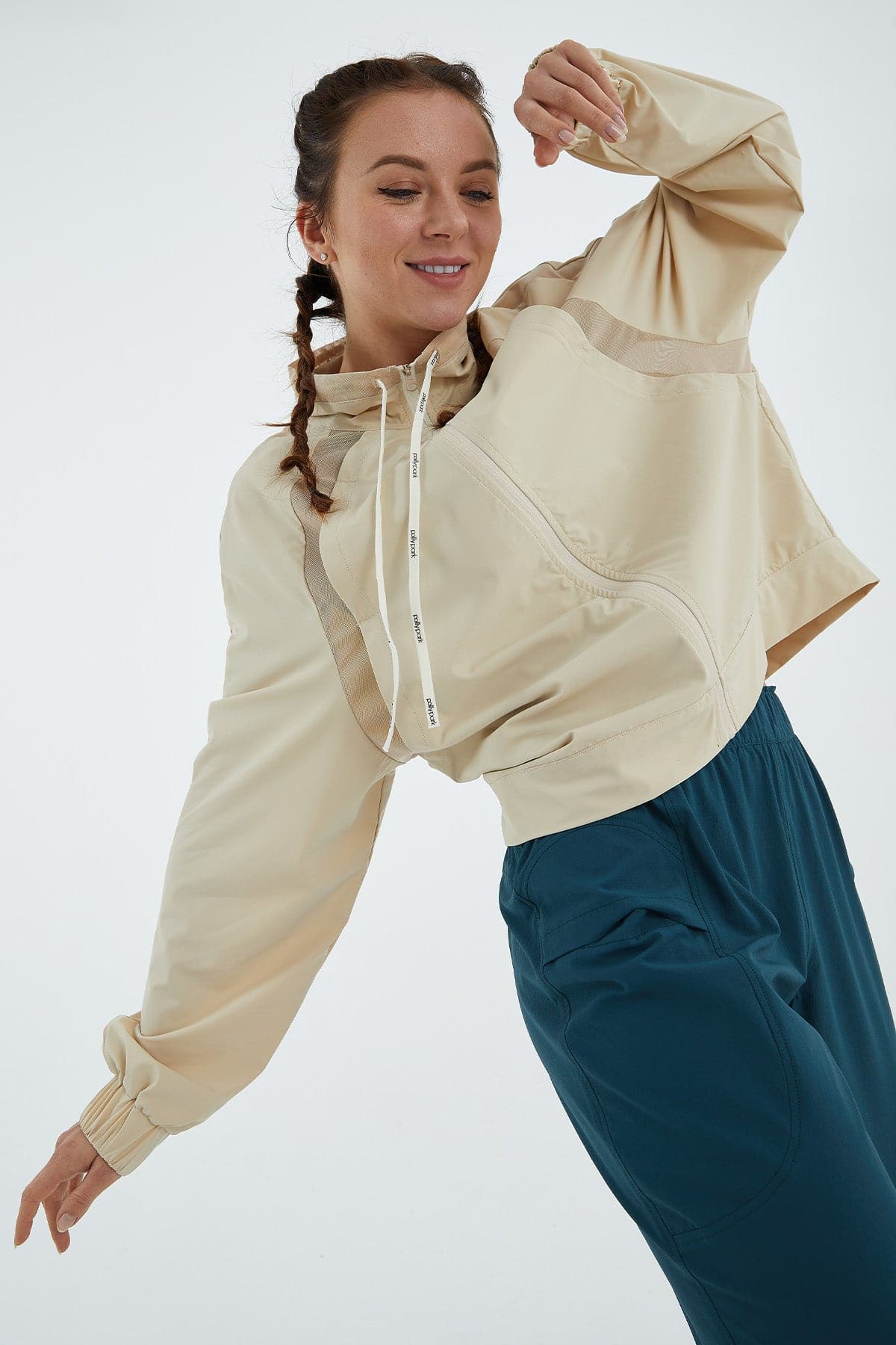 Freeday Mesh Splicing Windbreaker-Pollypark