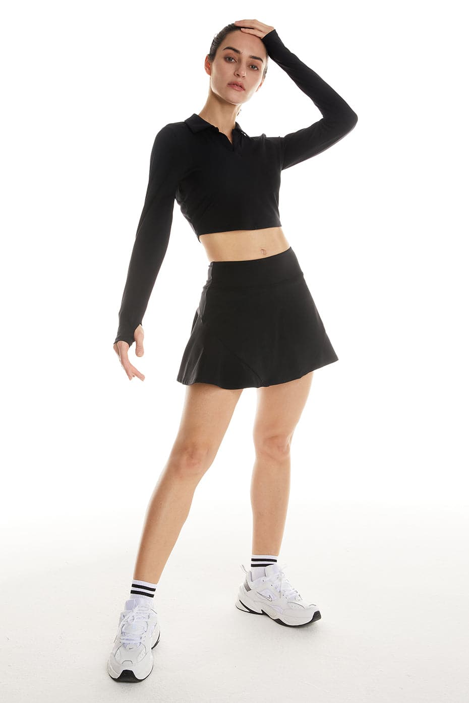 Pollypark 2 in 1 high waist wavy mini skirt