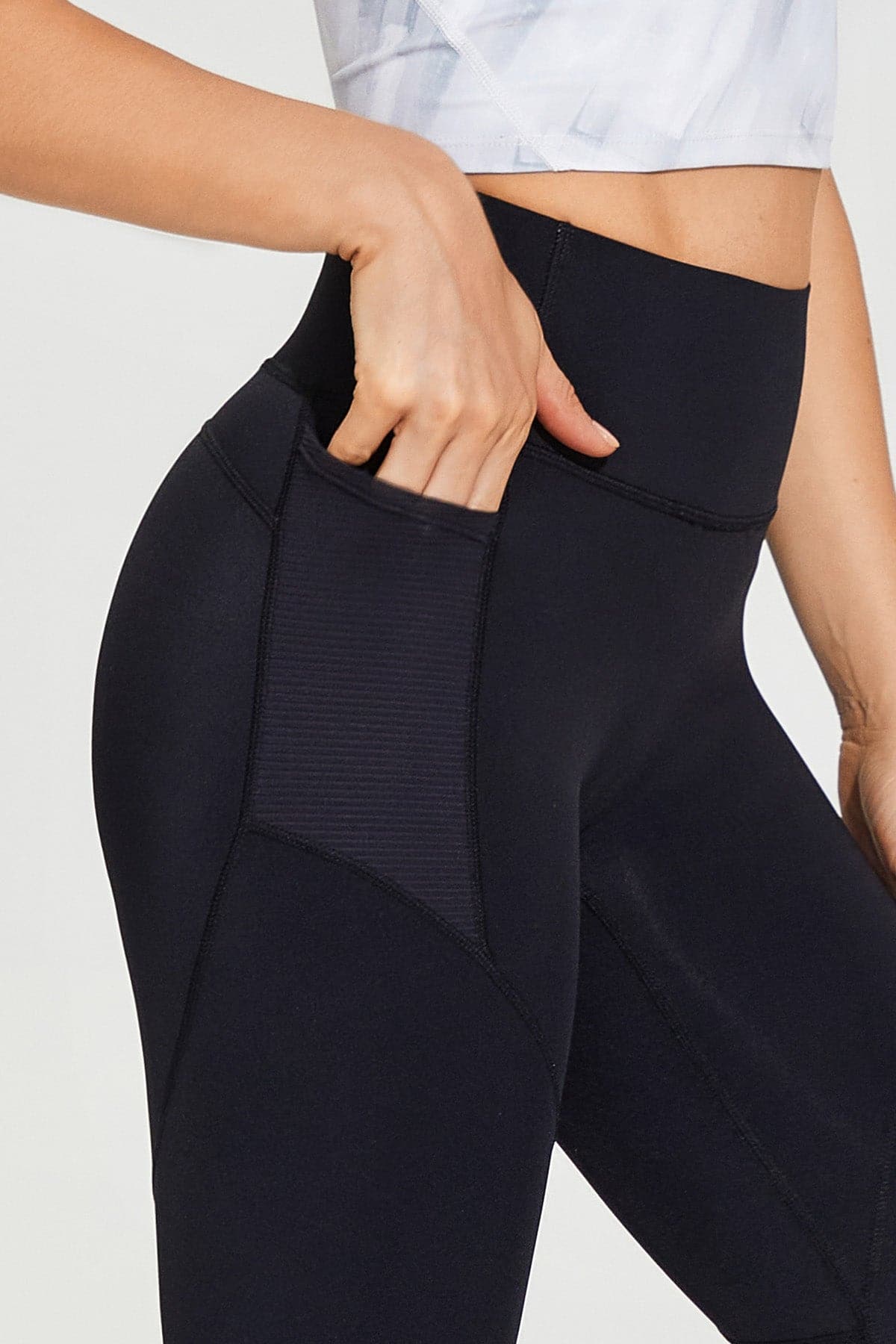 Pollypark ribbed yoga pants with pockets full length