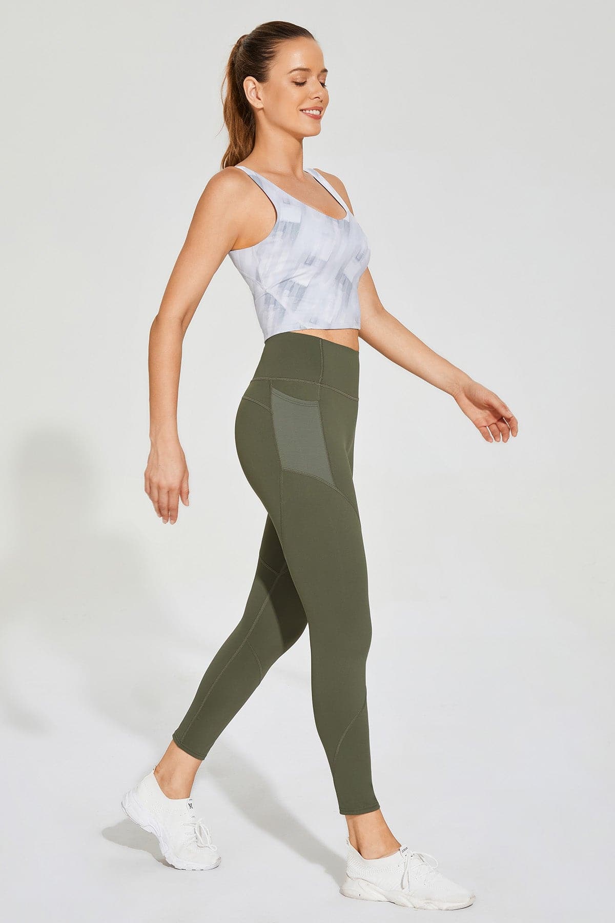 Pollypark ribbed yoga pants with pockets full length